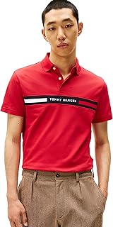 Men's Short Sleeve Casual Polo Shirts in Regular Fit with Chest Logo Designs