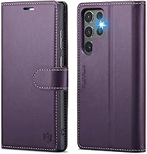 Wallet Case for Samsung Galaxy S24 Ultra, RFID Blocking Credit Card Holder, PU Leather Folio Flip Kickstand Protective Shockproof Cover for S24 Ultra (Purple, for S24 Ultra - 6.8")