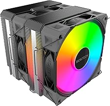 MONTECH NX600 ARGB Dual-Tower CPU Air Cooler with 6 Heatpipes & Premium Top Cover | 28mm E28 ARGB Premium Fan | Soldered Copper Base | Superior Heat Dissipation | All Intel & AMD Socket Support |Black