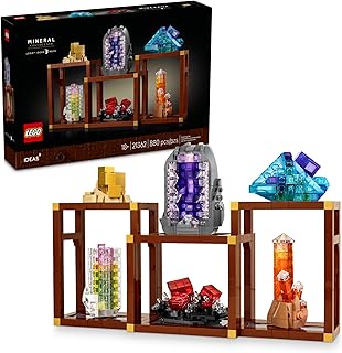 Ideas Mineral Collection Building Set for Adults, Ages 18+ - Bedroom or Office Decor with 3 Display Shelves - Unique Gift Idea for Men & Women - 21362 | Bedroom or Office Decor, 3 Display Shelves, Gift Idea for Men & Women, 21362