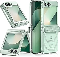 YWXTW for Samsung Galaxy Z Flip 6 Case with Hinge Protection, Full Body Slim Rugged Shockproof Matte Stylish Texture Hard PC Protective Phone Cover for Galaxy Z Flip6 5G Accessories 2024 (Mint)