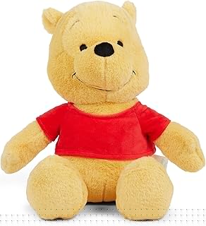 Official Winnie the Pooh Soft Toy Plush for Kids, Cuddly Character with Fuzzy Texture and Embroidered Details, Flexible Ears, Suitable for All Ages, Measures 15 Inches (10 Inches Sitting)