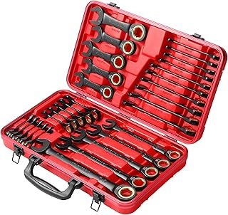 STARWORK TRUE MECHANIC™ 30-Piece 2-IN-1 Ratcheting Wrench Set, 120-Tooth, SAE&Metric, Gift Series with Red Case, Professional