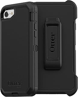 OtterBox iPhone SE 3rd & 2nd Gen, iPhone 8 & iPhone 7 (not Compatible with Plus Sized Models) Defender Series Case - Black, Rugged & Durable, with Port Protection, Includes Holster Clip Kickstand