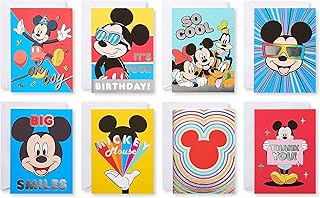 American Greetings Deluxe Disney All-Occasion Card Bundle With Envelopes, Mickey Mouse (32-Count)